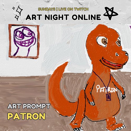 It's Sunday so we play #tunes and make #art! Join us on #Twitch NOW! Today your prompt is #Patron! Art by the amazing keepthe...