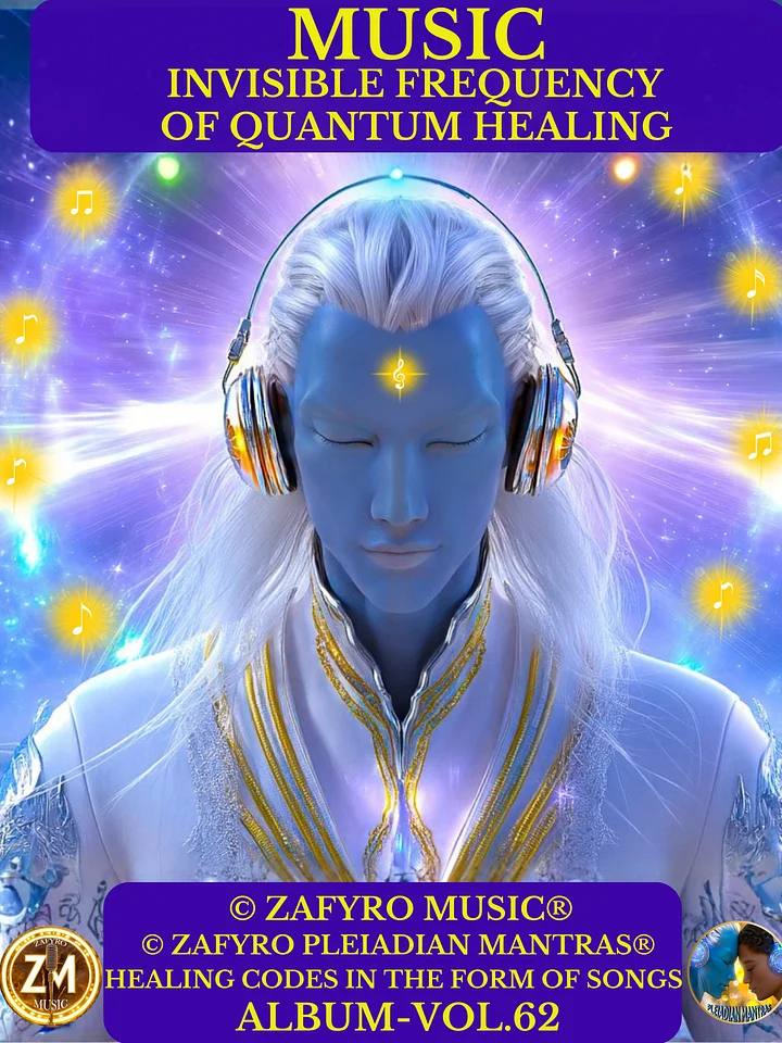 ÁLBUM - VOL. 62 (MUSIC) - MUSIC; INVISIBLE FREQUENCY OF QUANTUM HEALING / HEALING CODES IN THE FORM OF SONGS / MEDITATION (© ZAFYRO PLEIADIAN MANTRAS®) product image (1)
