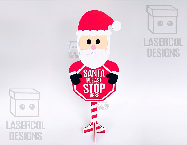 Santa Please Stop Here Sign (Santa) - Laser Cut Files product image (2)