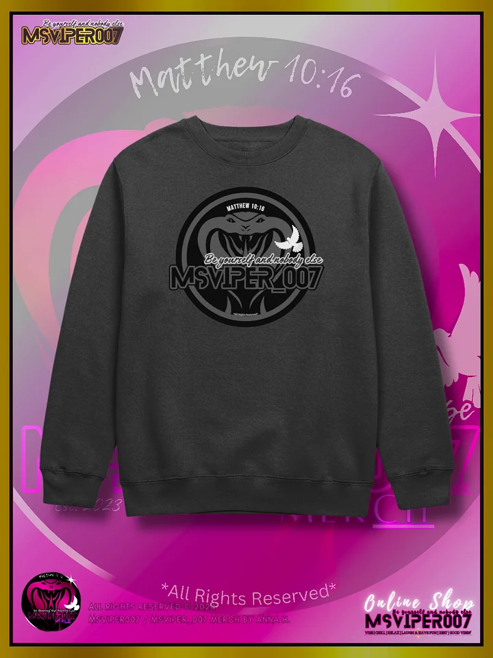 Sweatshirt - "MsViper_007™ Brand Classic" [grey/blk emblem] - Streetwear/Cozy Sweatshirt By Anna H. product image (1)