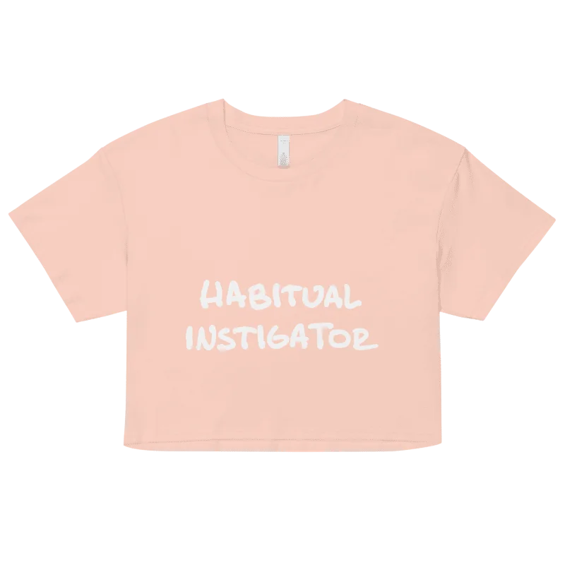 HABITUAL INSTIGATOR (white design) printed cotton crop top product image (31)