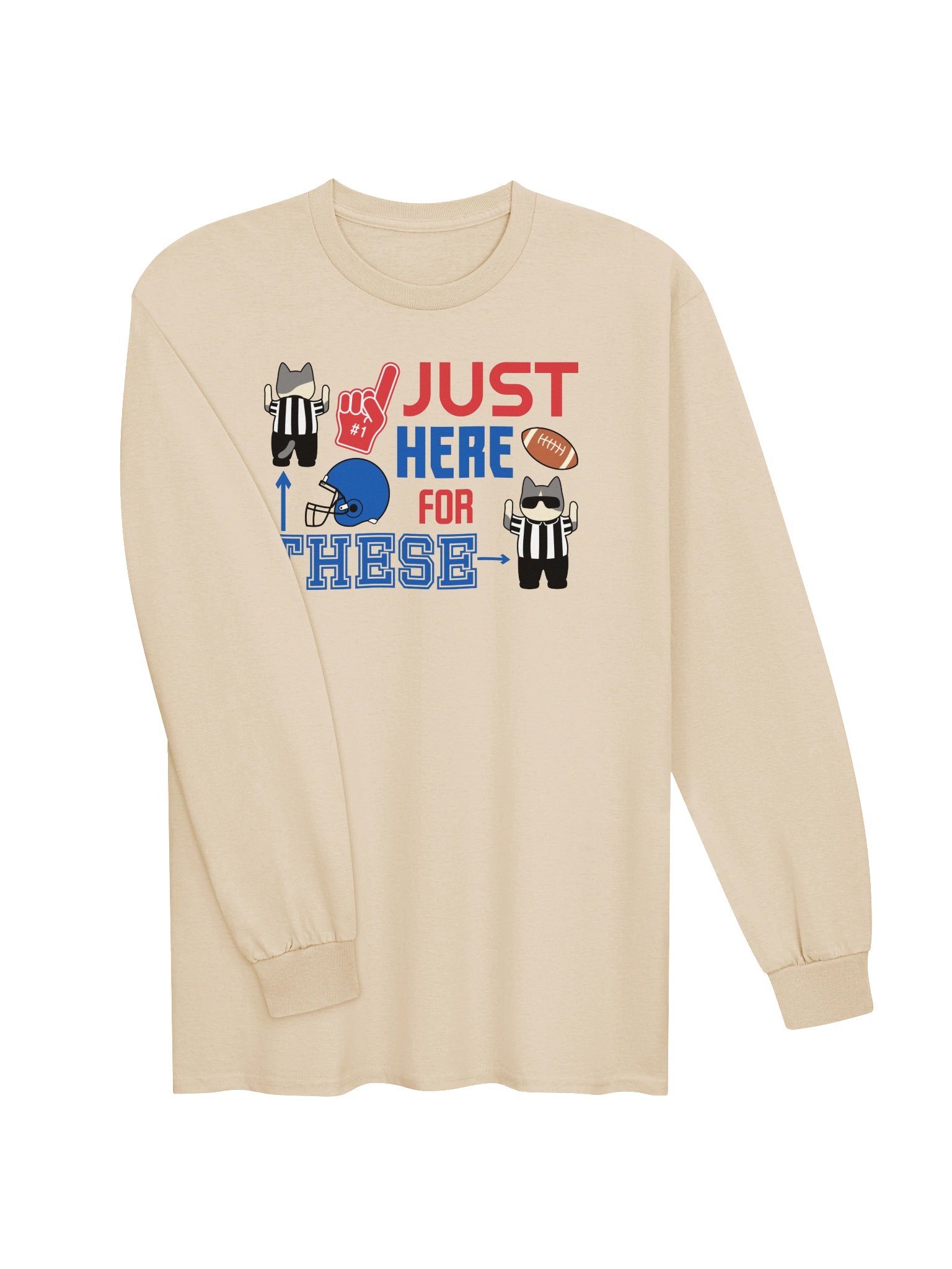 American Football Cat (JUST HERE FOR THESE - touchdown signals) - Unisex Adult Long Sleeve T-shirt product image (2)
