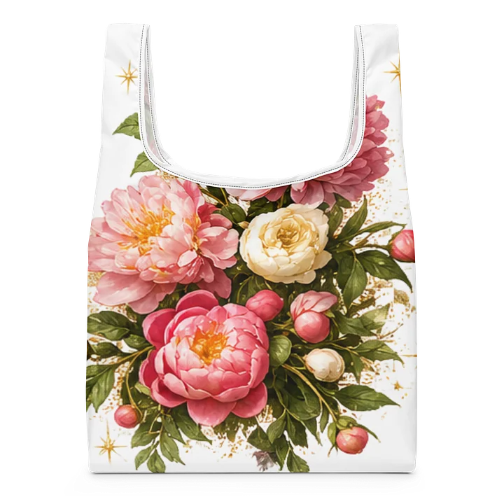 Peony & Gold Sparkle Floral Tote product image (1)