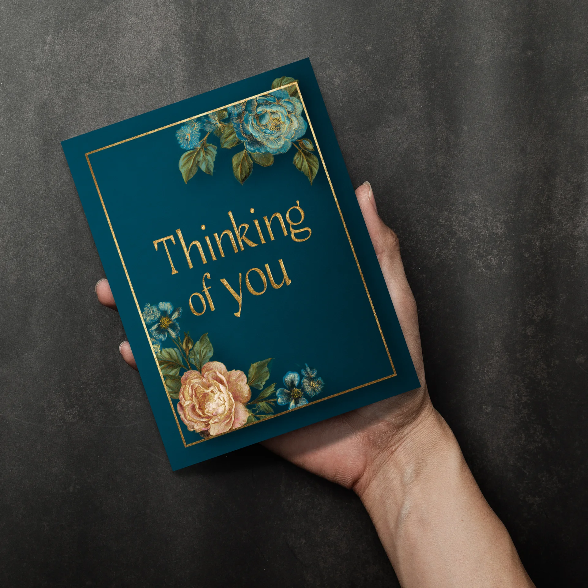 Thinking of You Card Printable 5x7 | Elegant Floral Sympathy Instant Download product image (3)
