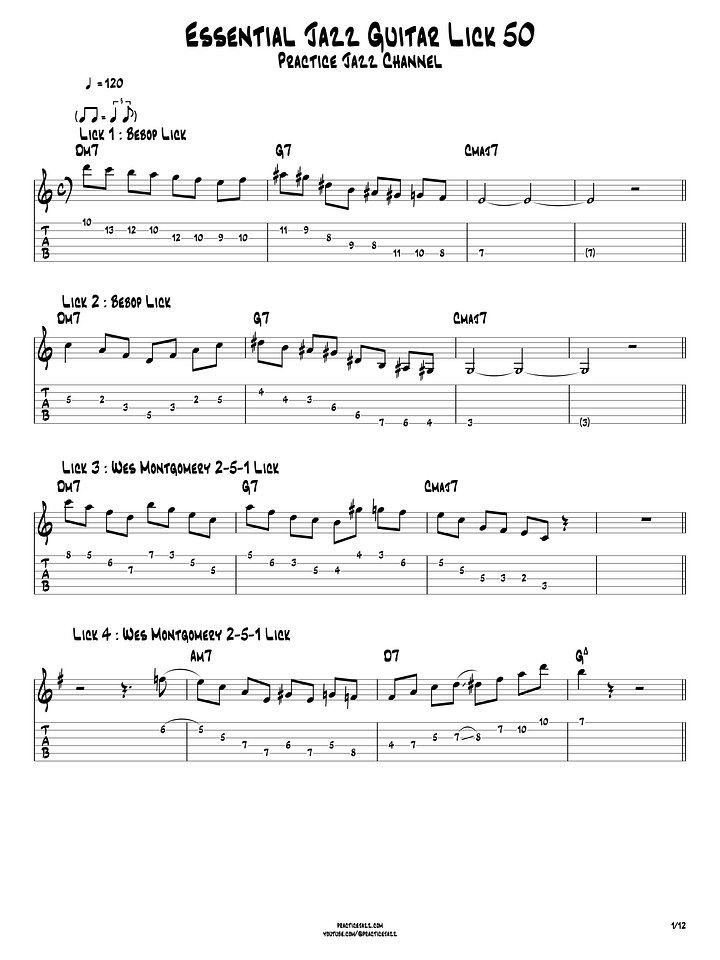 Essential Jazz Lick 50 (PDF & Guitar Pro) product image (1)