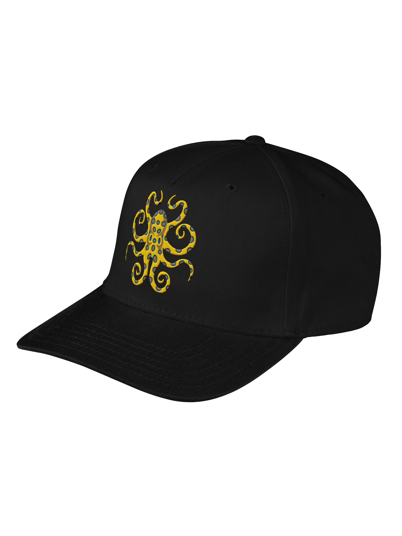 Blue-Ring Octopus Mid-Profile Baseball Cap (Embroidered) for Reef and Marine Aquarium Lovers product image (5)