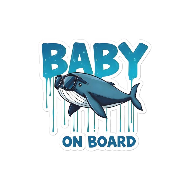 Cool Whale Urban Style Baby On Board Car Decal - 5x5 Premium Vinyl Sticker - Streetwear Inspire Tiger with Sunglasses Graphic for Cars and Jeeps product image (1)
