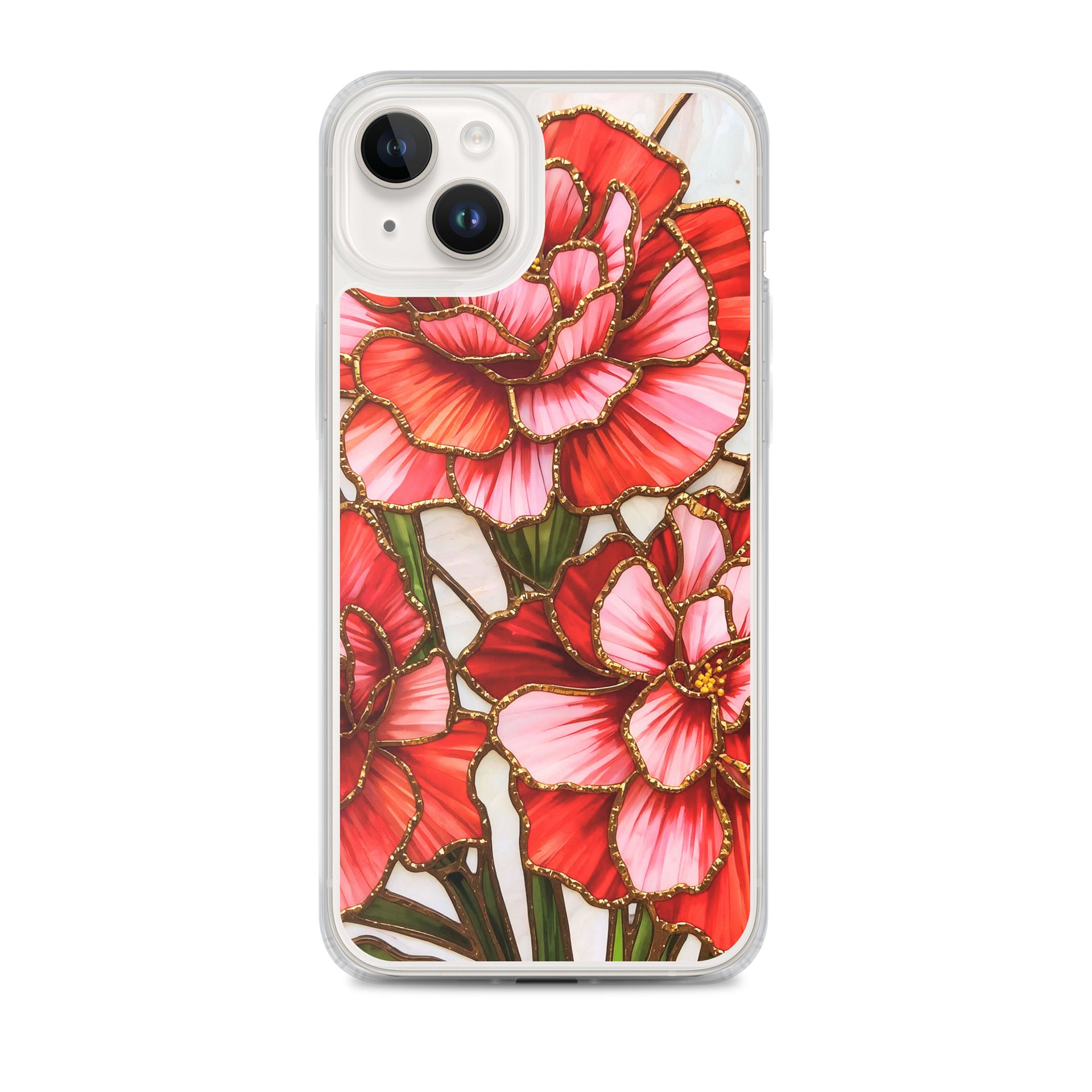 Gilded Blossom Stained Glass Clear iPhone® 7/8, 11, 12, 13, 14, 15, 16, 17, X/XS, SE, XR, Mini, Pro, Pro Max, Plus Cases. product image (1)
