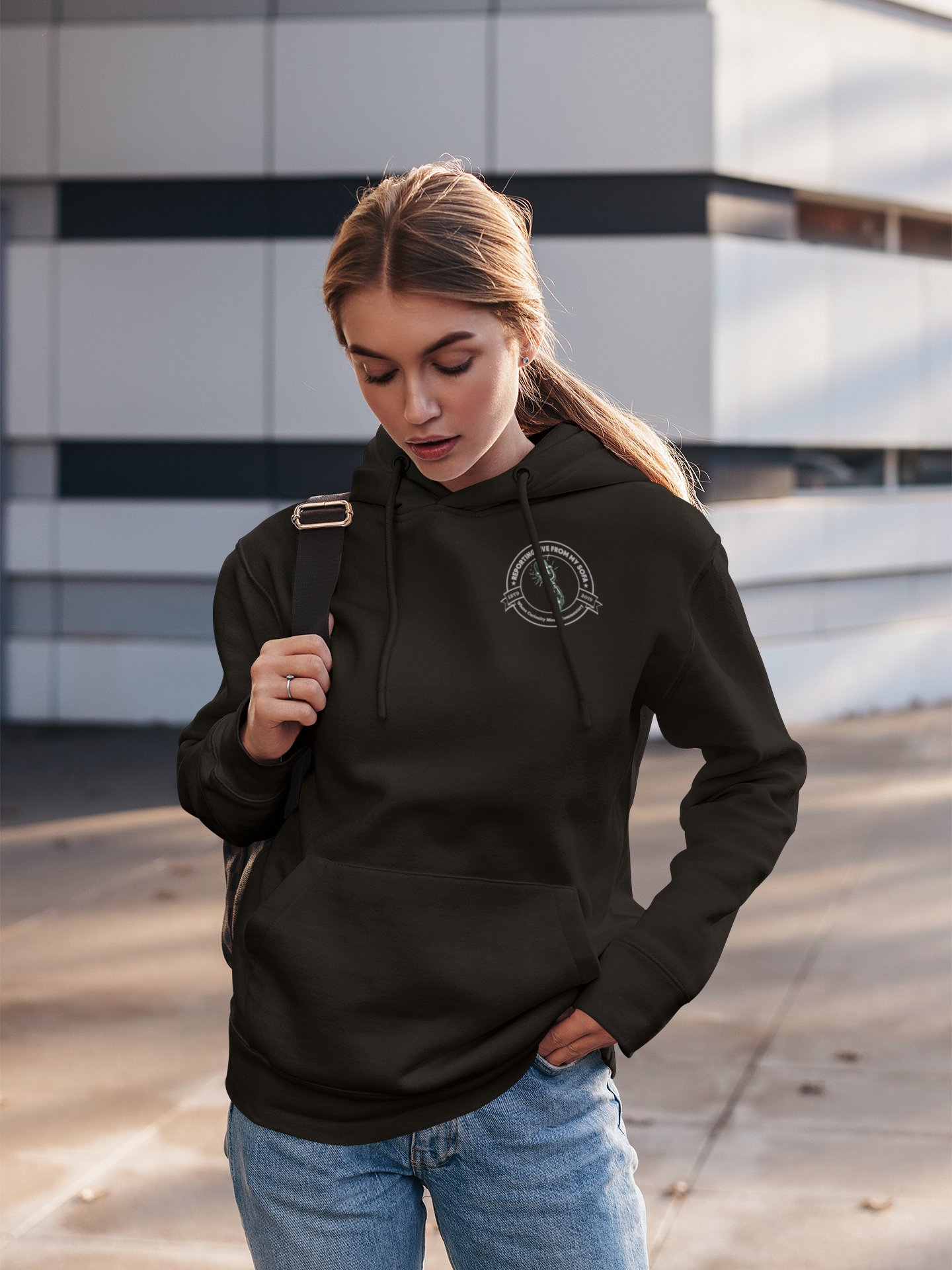 Reporting Live From My Sofa Signature Premium Unisex Hoodie product image (3)