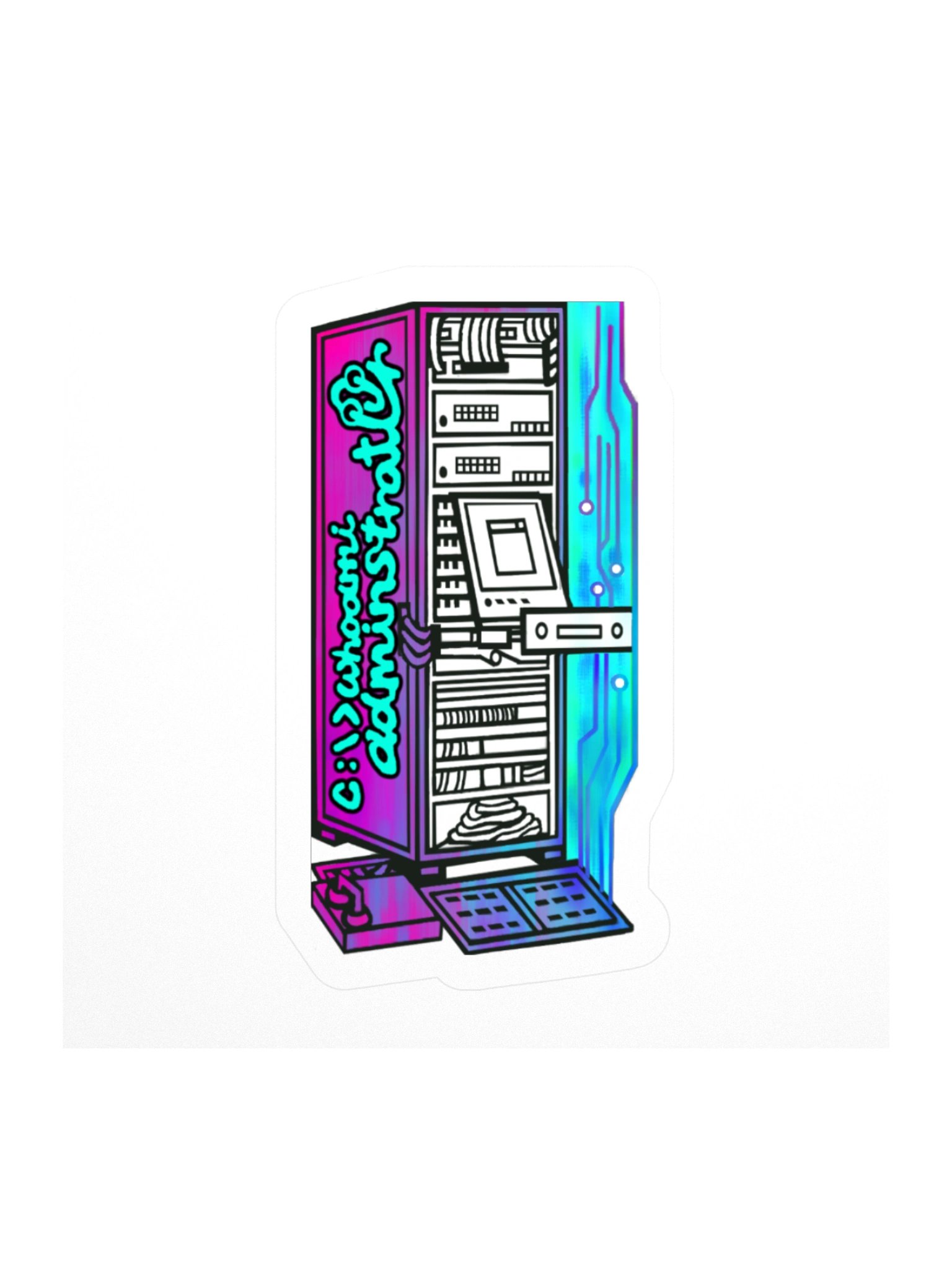 Cyberpunk Server With Graffiti of Windows Command Line_White product image (1)
