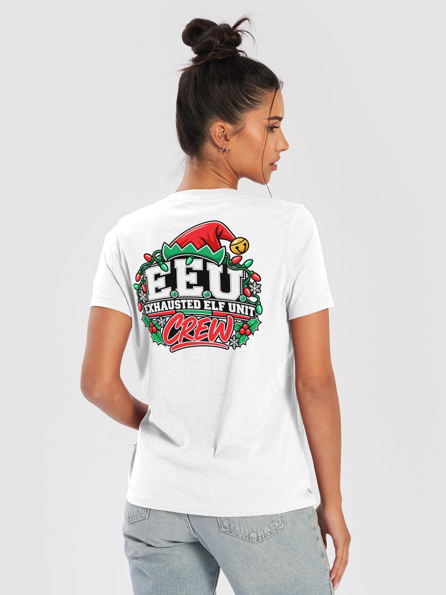 Exhausted Elf Unit Crew Women's V-Neck | White product image (10)