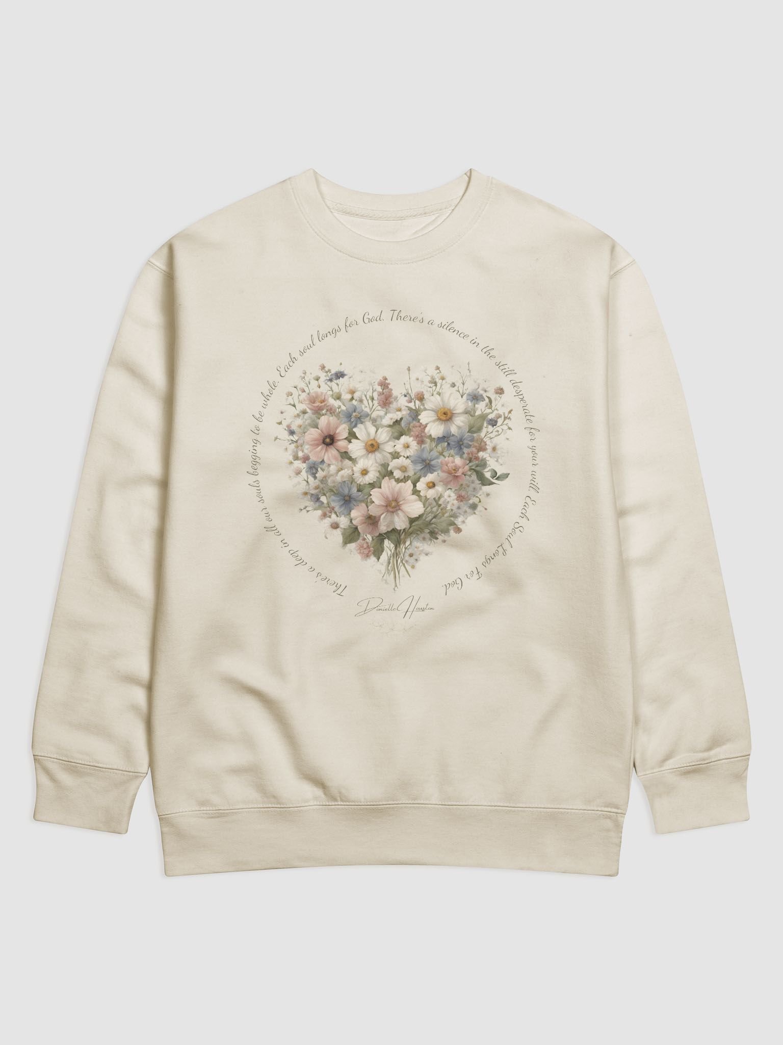 "Each Soul Longs For God" Floral Heart Sweatshirt | Dark Print product image (2)