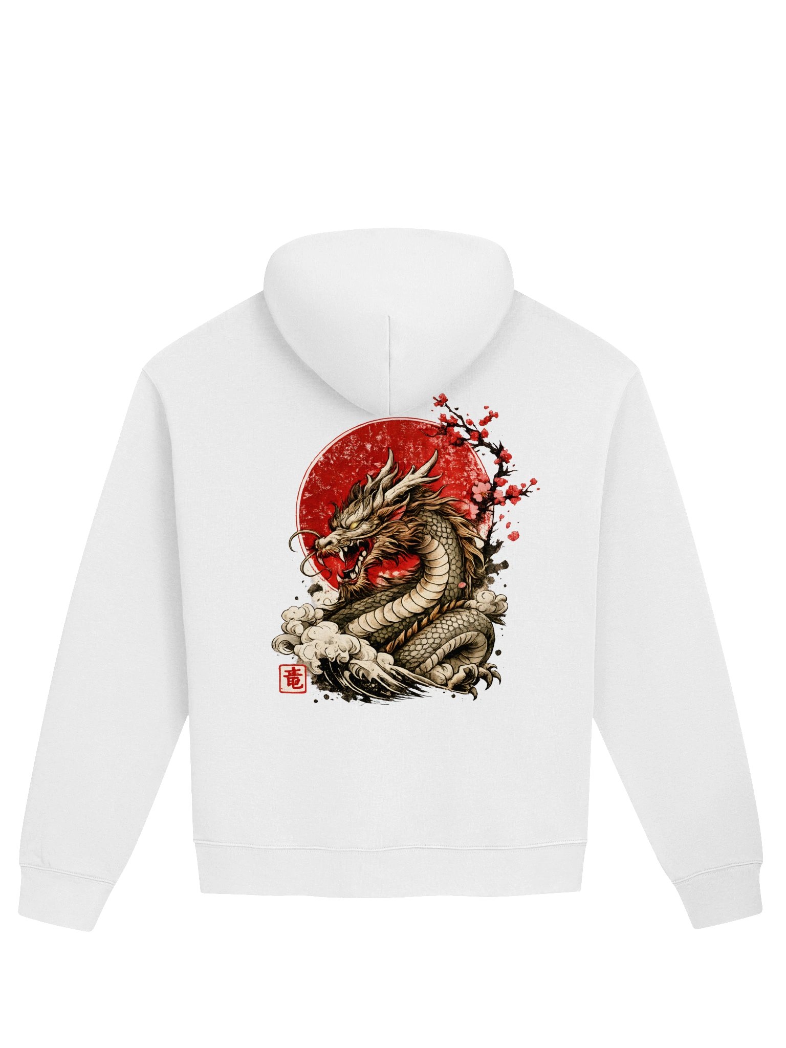 Dragon Rising Hoodie — Japanese Red Sun Dragon Back Print product image (1)