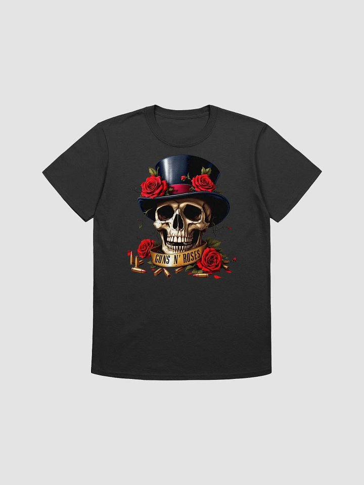 Guns N’ Roses Top Hat Skull T-Shirt | Rose & Bullet Rock Graphic Tee | Classic Hard Rock Streetwear product image (1)