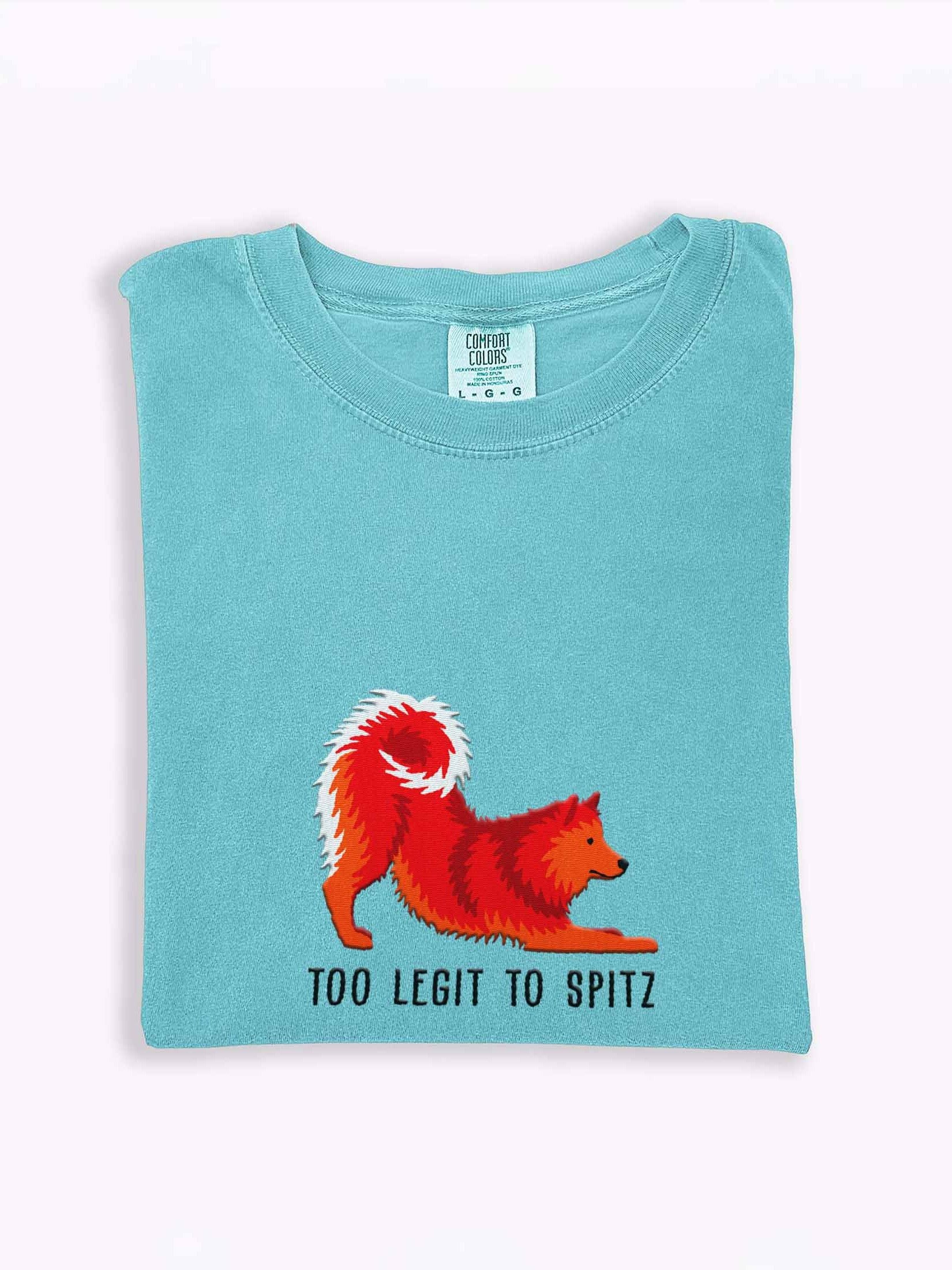 Too Legit to Spitz T-Shirt(Embroidered) of a Finnish Spitz(Red) product image (1)