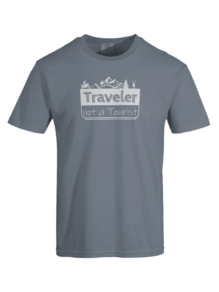 Traveler not a Tourist (white) | Adventure Motorcycle T-hirt product image (1)