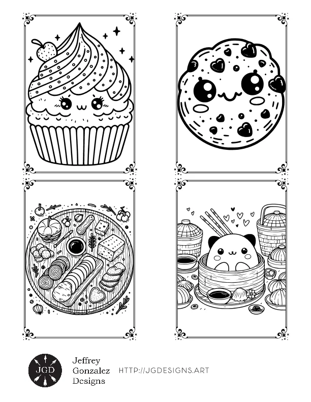 Sweet & Savory Treats: Coloring Book For All Ages - Printable E-Book PDF product image (2)