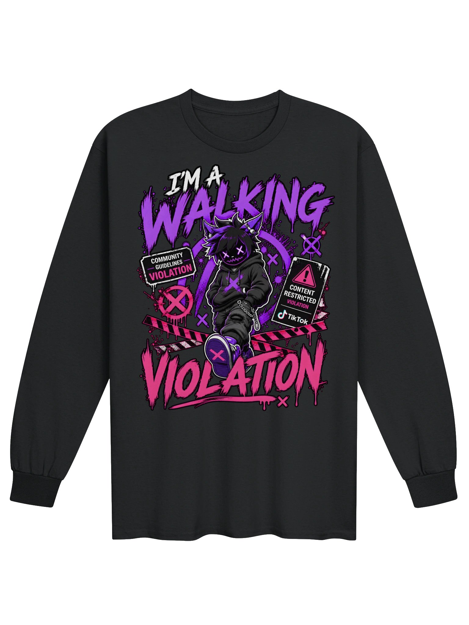 I’m a Walking Violation Neon Graffiti Tee product image (1)