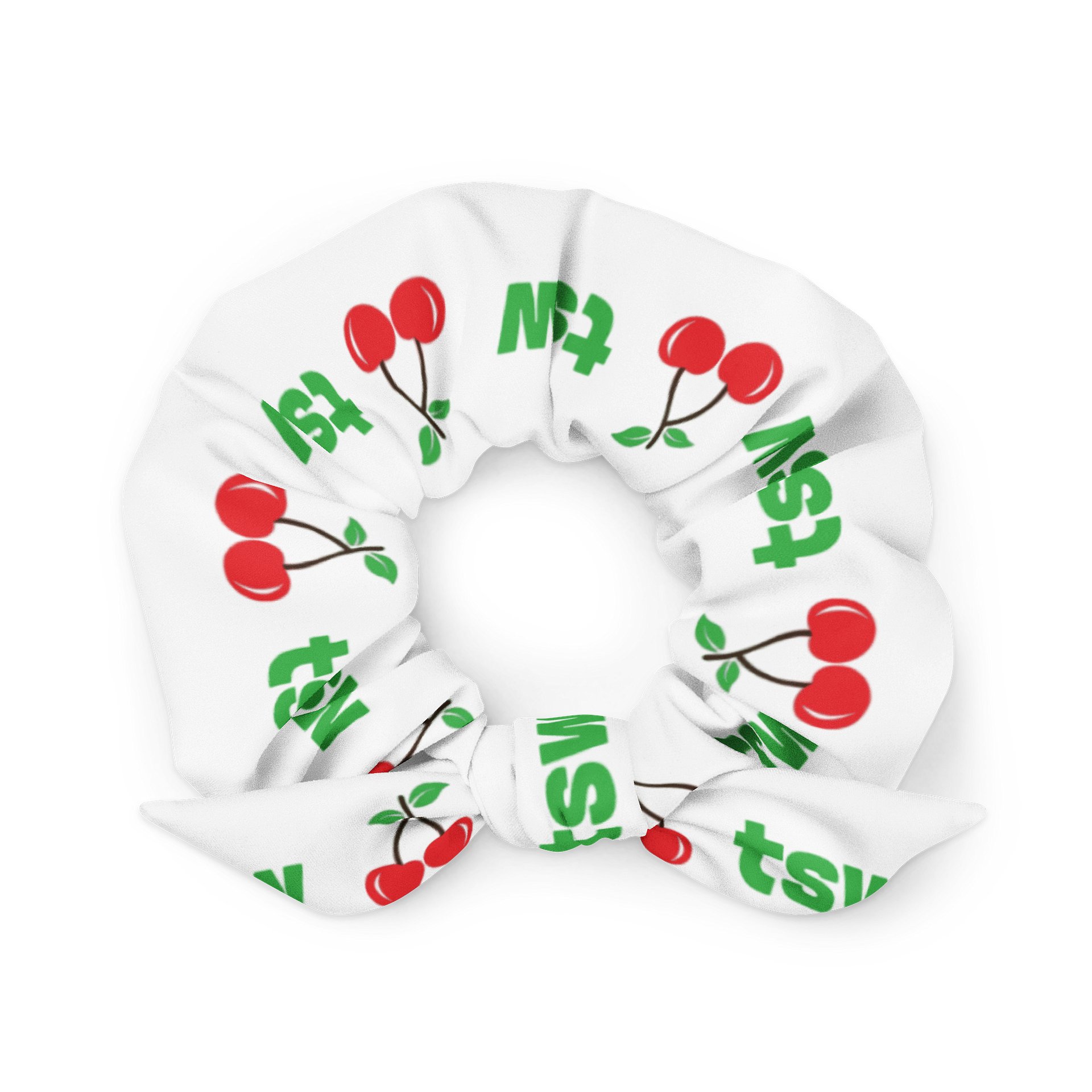 green and red tsw cherries scrunchie product image (1)