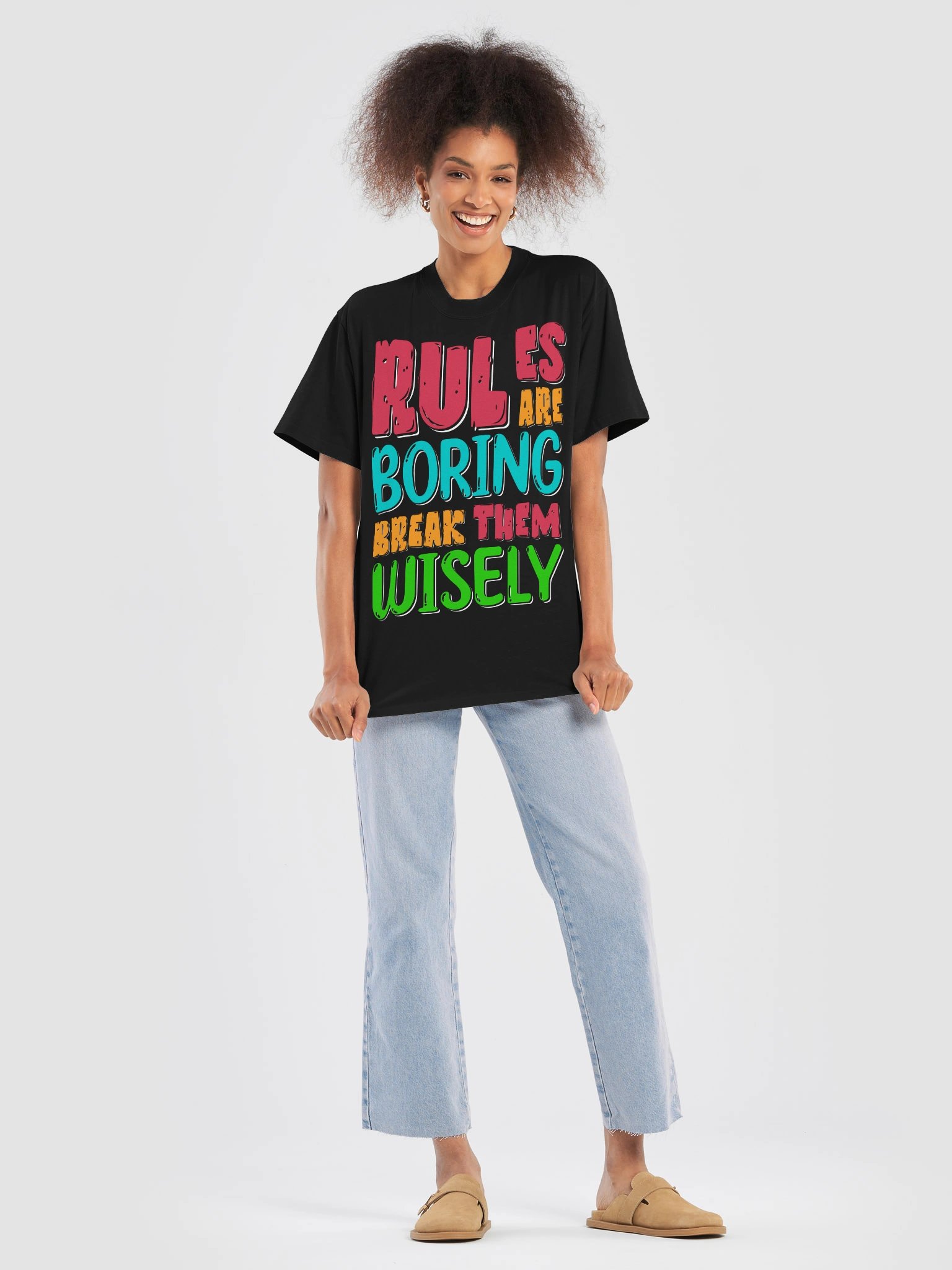RULES ARE BORING BREAK THEM WISELY — Oversized Tee product image (5)