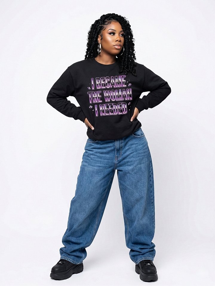 I Became The Woman I Needed – Chrome Statement Crewneck Sweatshirt product image (1)