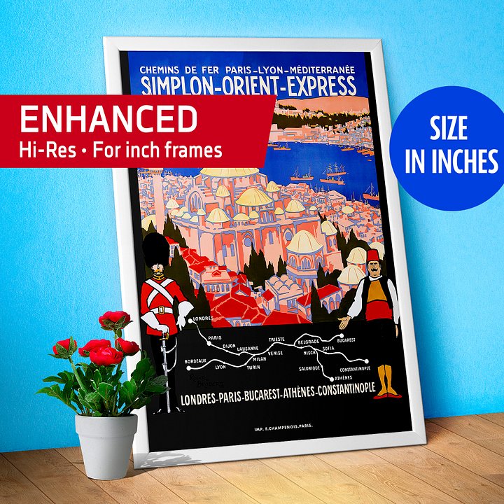 Orient Express, Simplon, Istanbul, Turkey, 1900 — retro vintage travel poster, vintage travel art print, retro travel wall art product image (1)