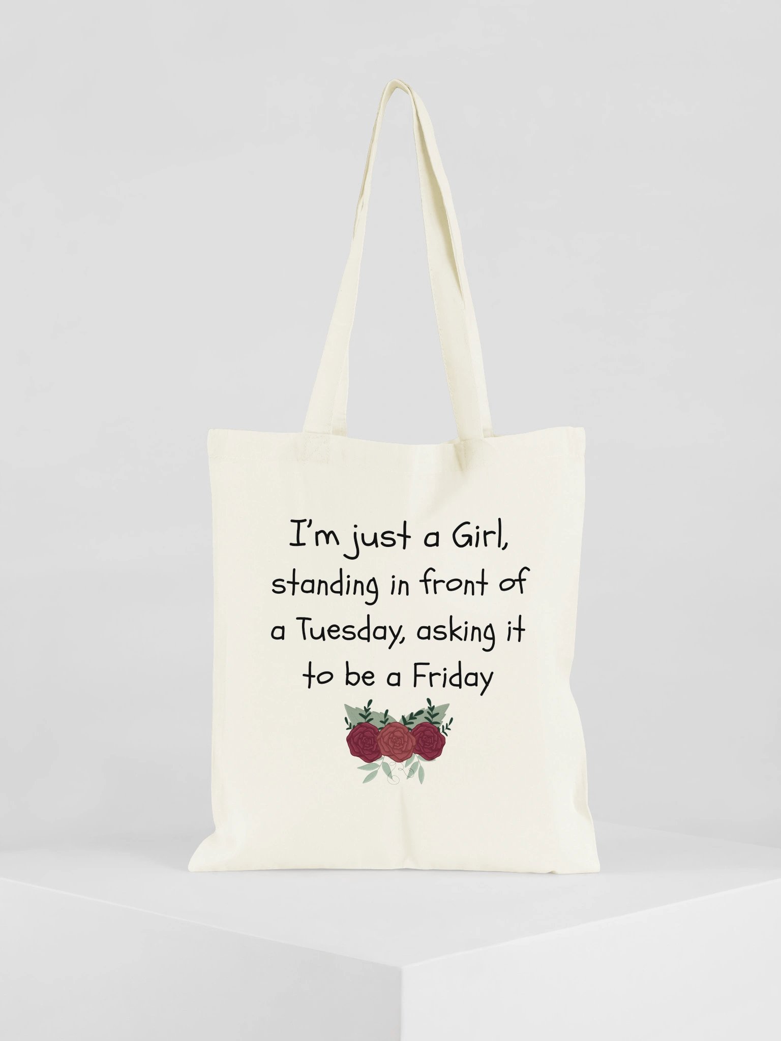 "I'm Just A Girl" Tote Bag. product image (1)