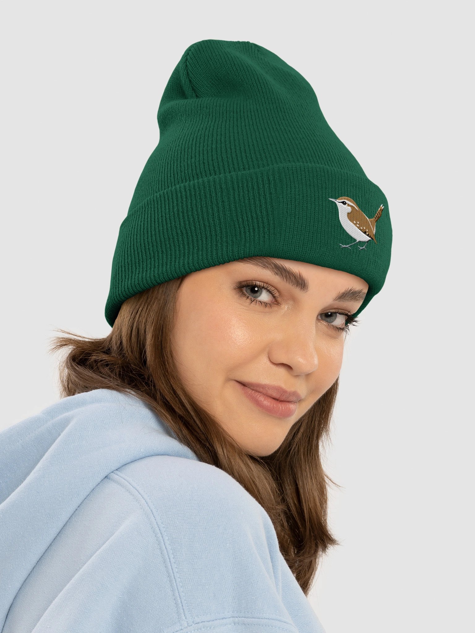 Carolina Wren Embroidered Beanie | Birdwatcher Gift | Nature Lover Winter Hat product image (29)