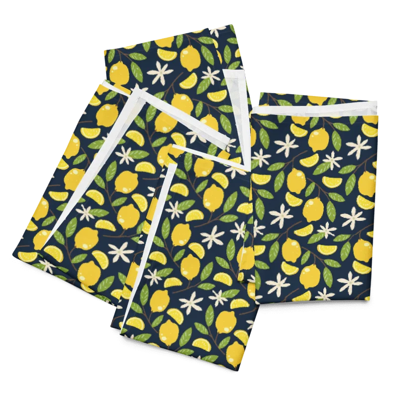 Lemon Print Cloth Napkin Set (4) | Bright & Cheerful Table Accent product image (3)