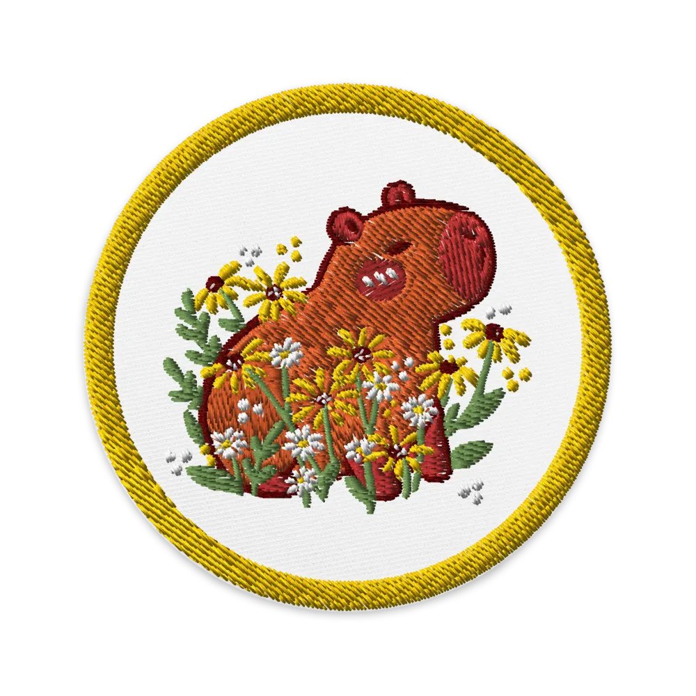 Peaceful Capybara Embroidered Patch product image (2)