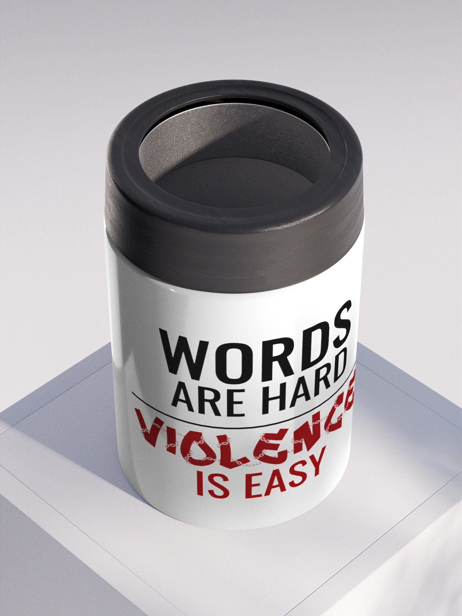 Words are Hard, Violence is Easy Stainless Steel Koozie product image (2)