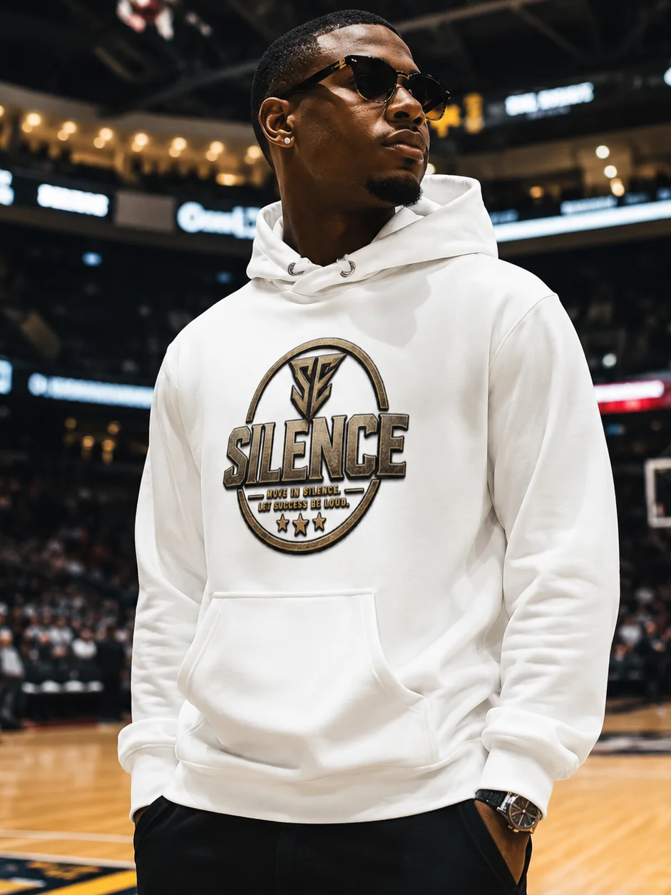 SILENCE Signature White Hoodie product image (1)