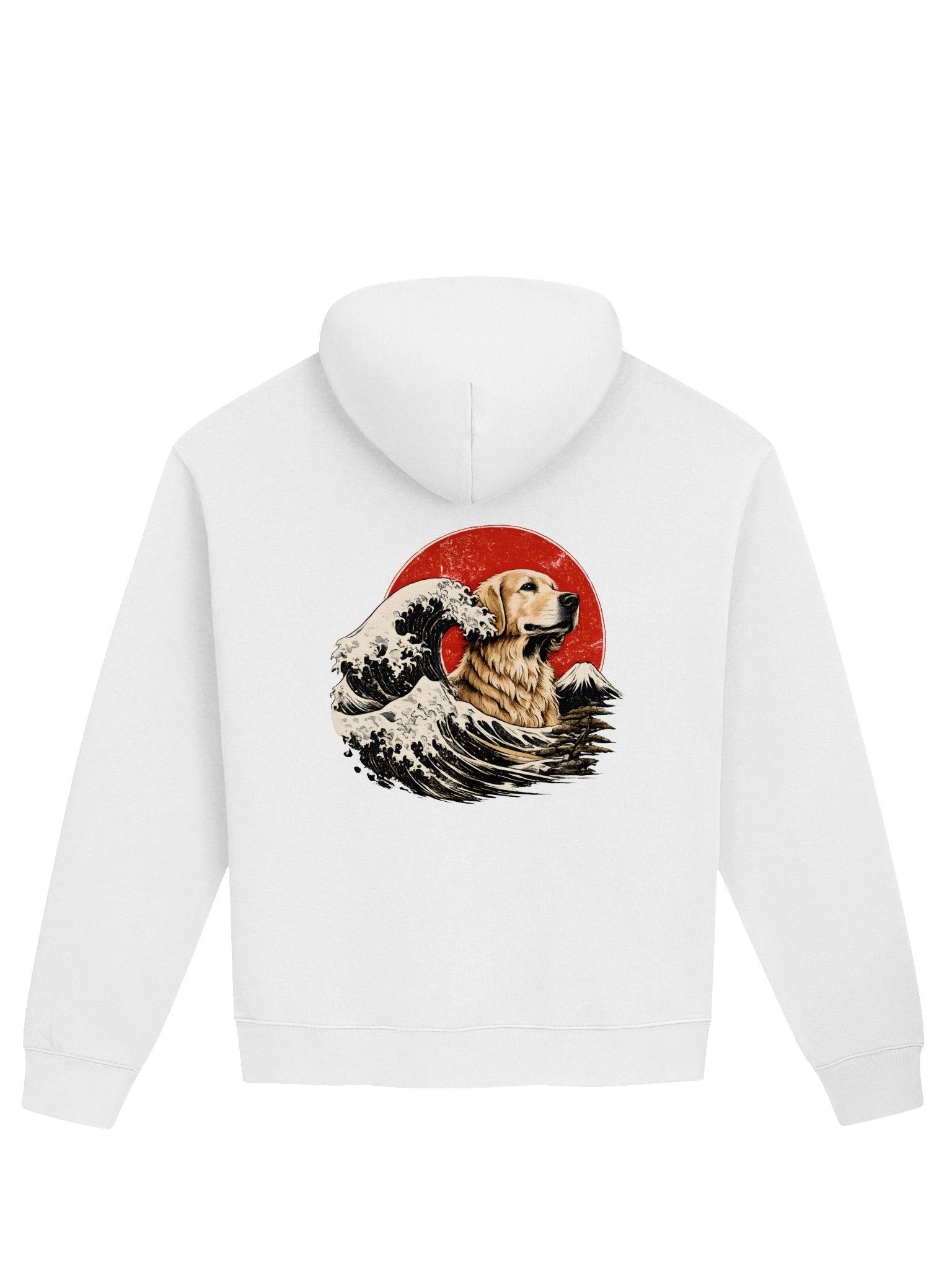 Golden Retriever Wave Hoodie — Japanese Kanji Design product image (1)