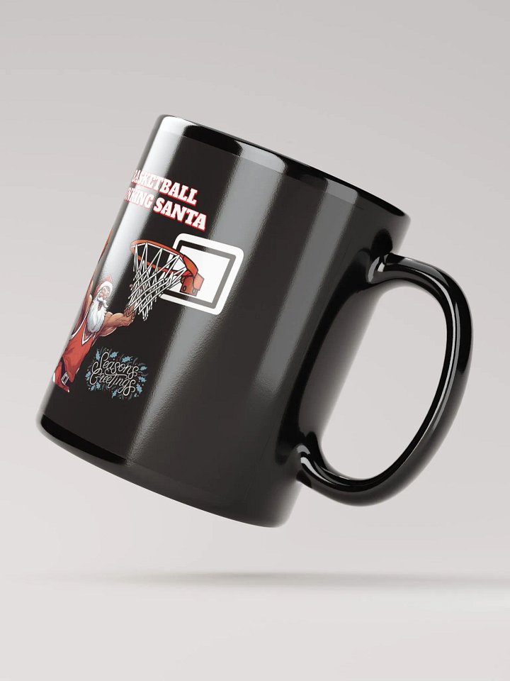 Basketball Dunking Santa Black Mug product image (3)