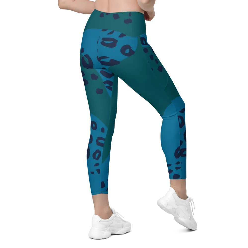 Flowing Teal Camo Leggings with Pockets product image (9)