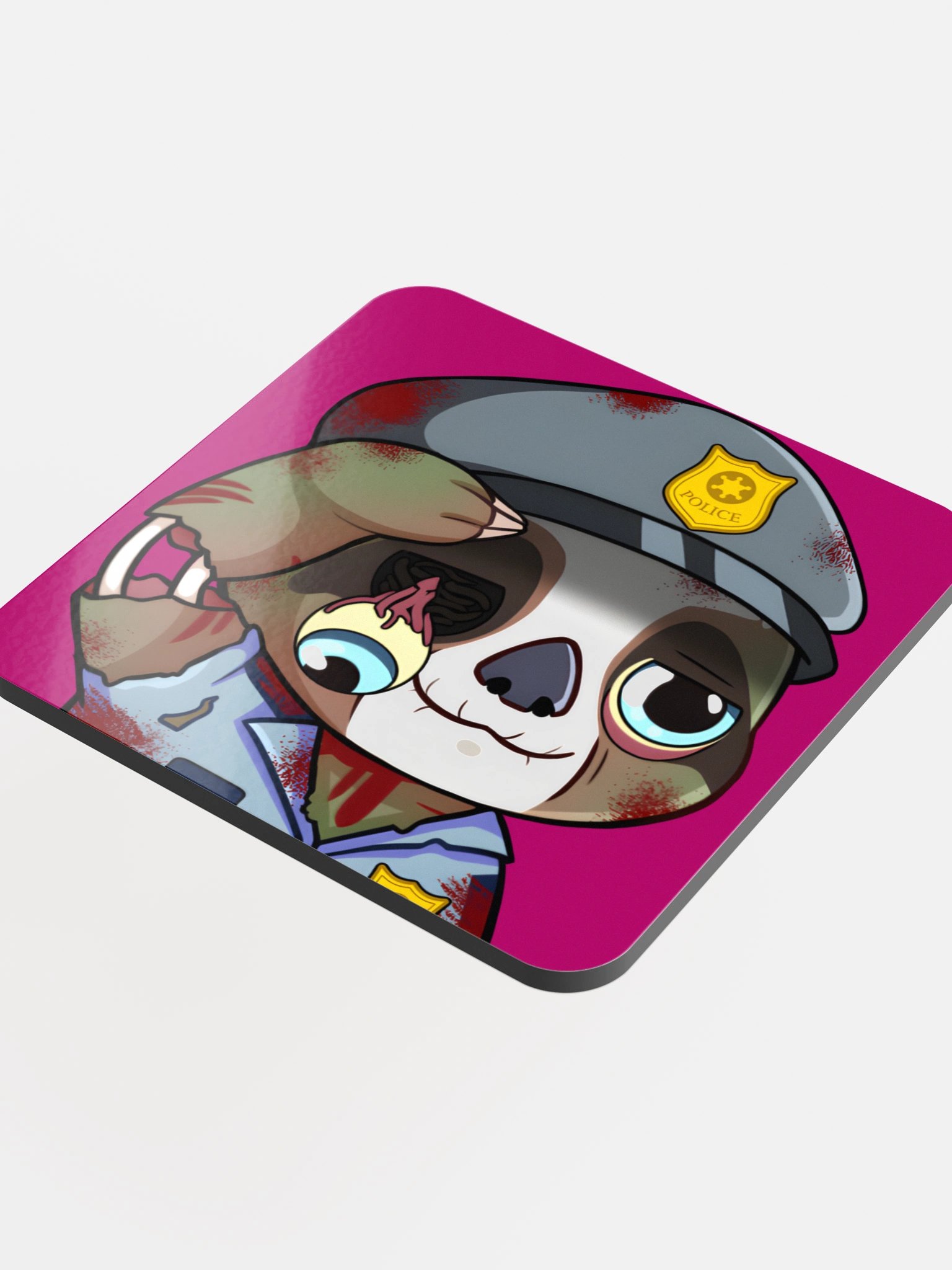 Sloths Zombie Cop Coaster product image (4)