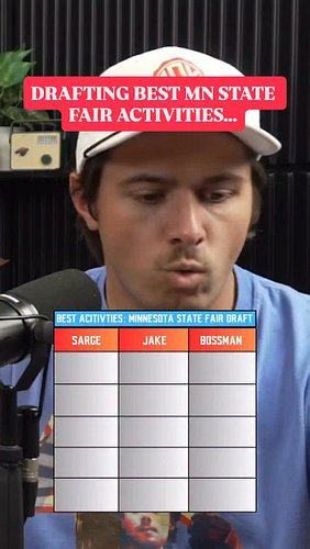 Best Activities to do at the @mnstatefair draft…

Search “10K Takes” on YouTube or wherever you get your podcasts for the ful...