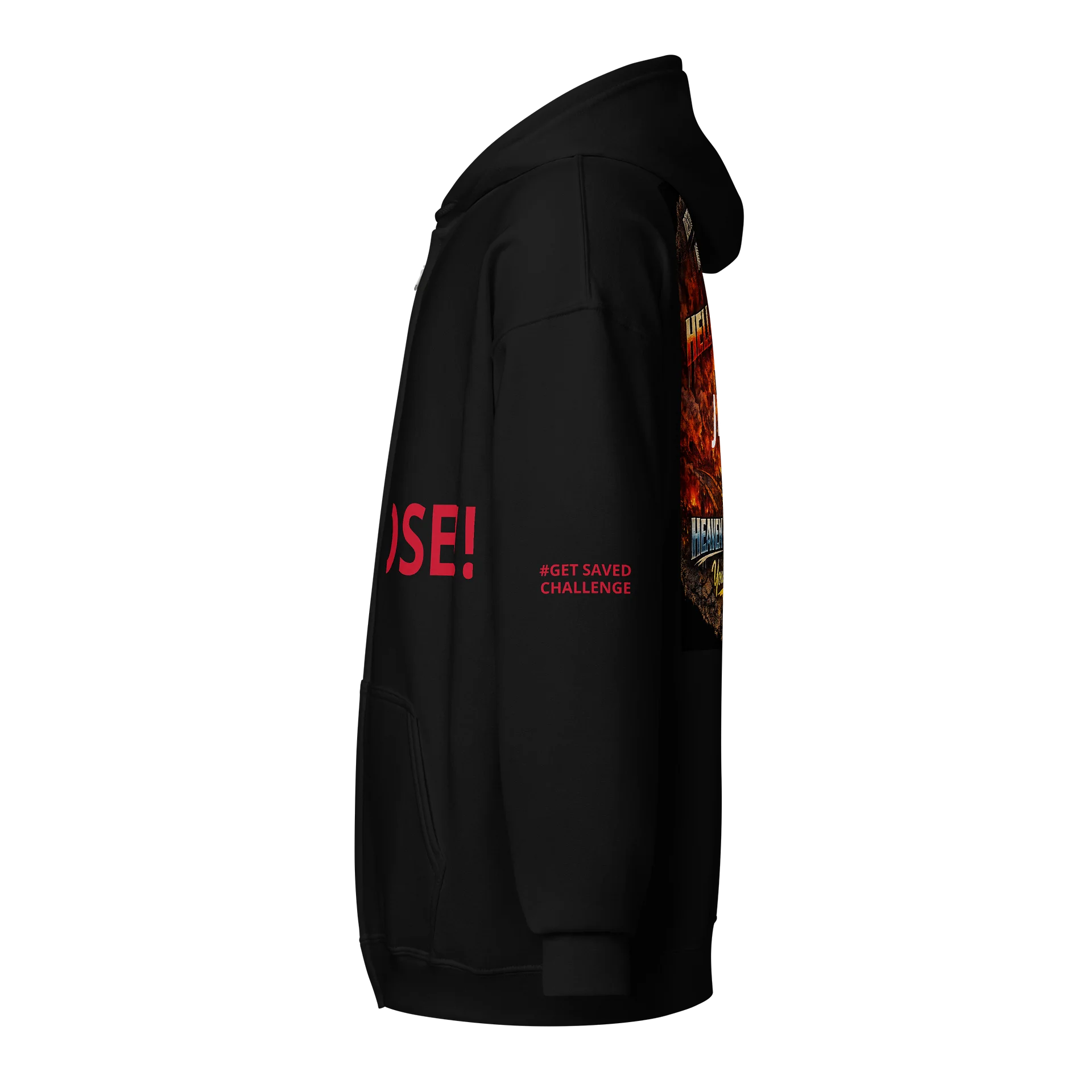 Bold Red & White Wordmark Zip Hoodie product image (4)