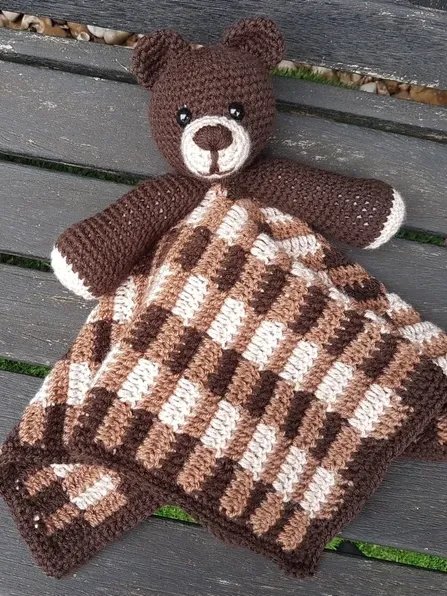 Crochet Bear Lovey Pattern, Baby Security Blanket PDF Pattern - Crafting Happiness product image (8)