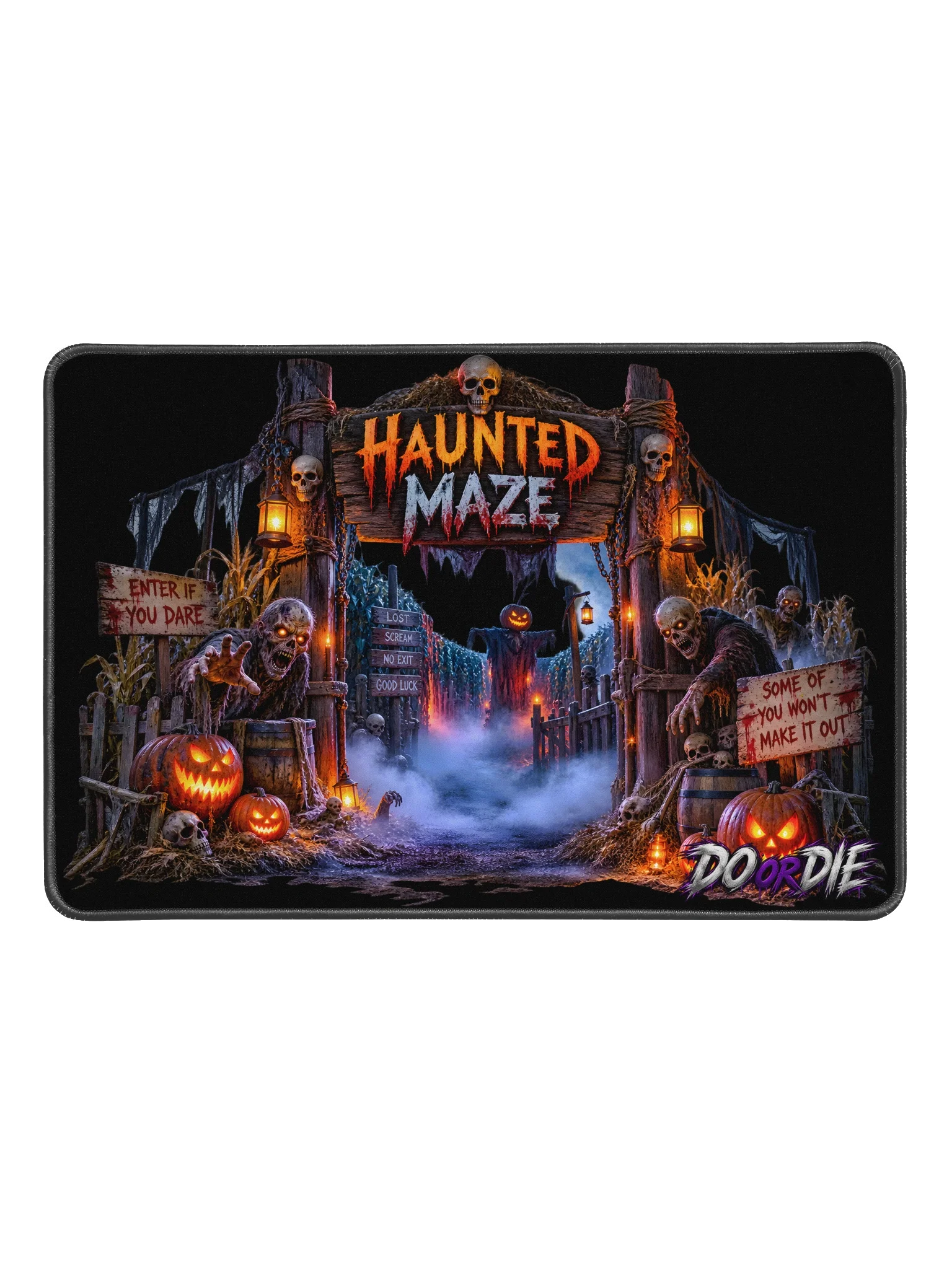 Haunted Maze Halloween Desk Mat