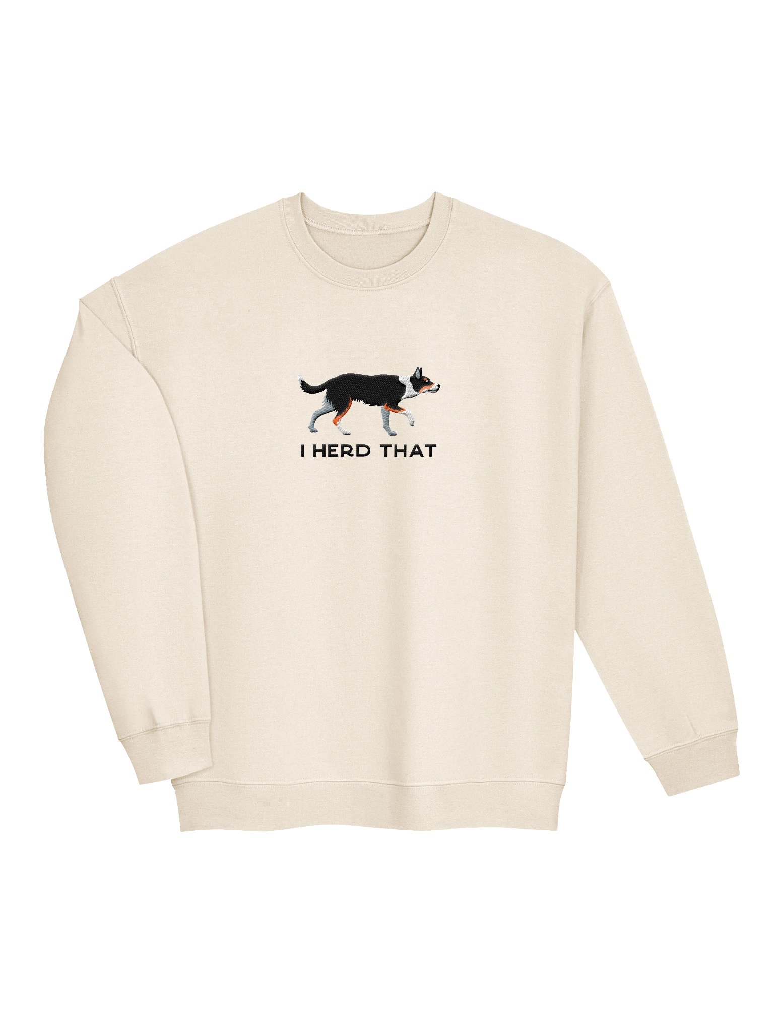 I Herd That Sweatshirt (Embroidered) of a Smooth-Coated Border Collie(Tricolor) product image (6)