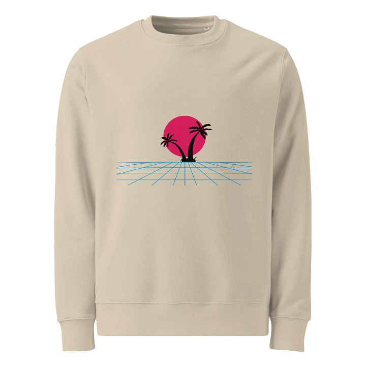 Retro Sunset Palm Trees Organic Sweatshirt product image (1)