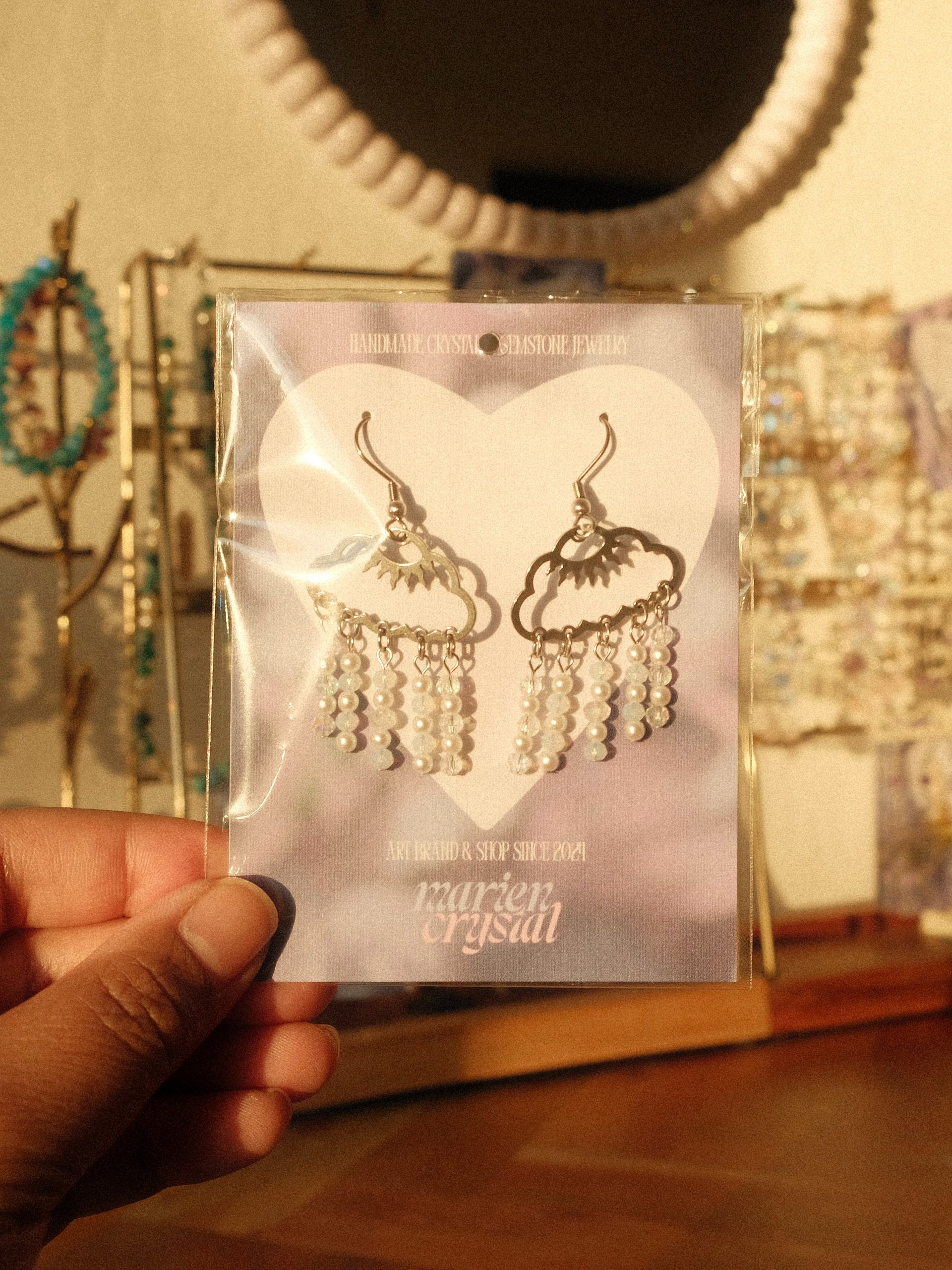 Raincloud - Moonstone earrings product image (3)