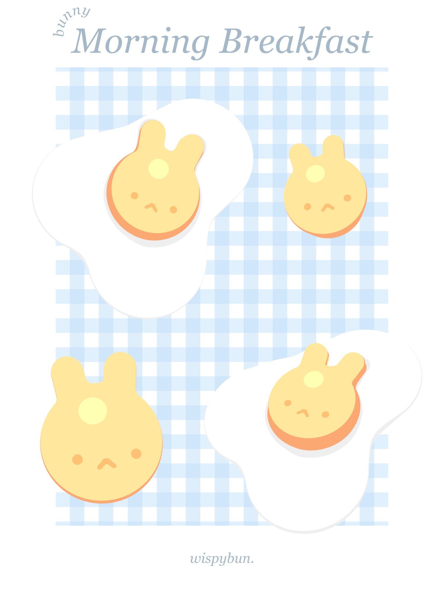 Bunny Morning Breakfast (Blue) Print product image (1)