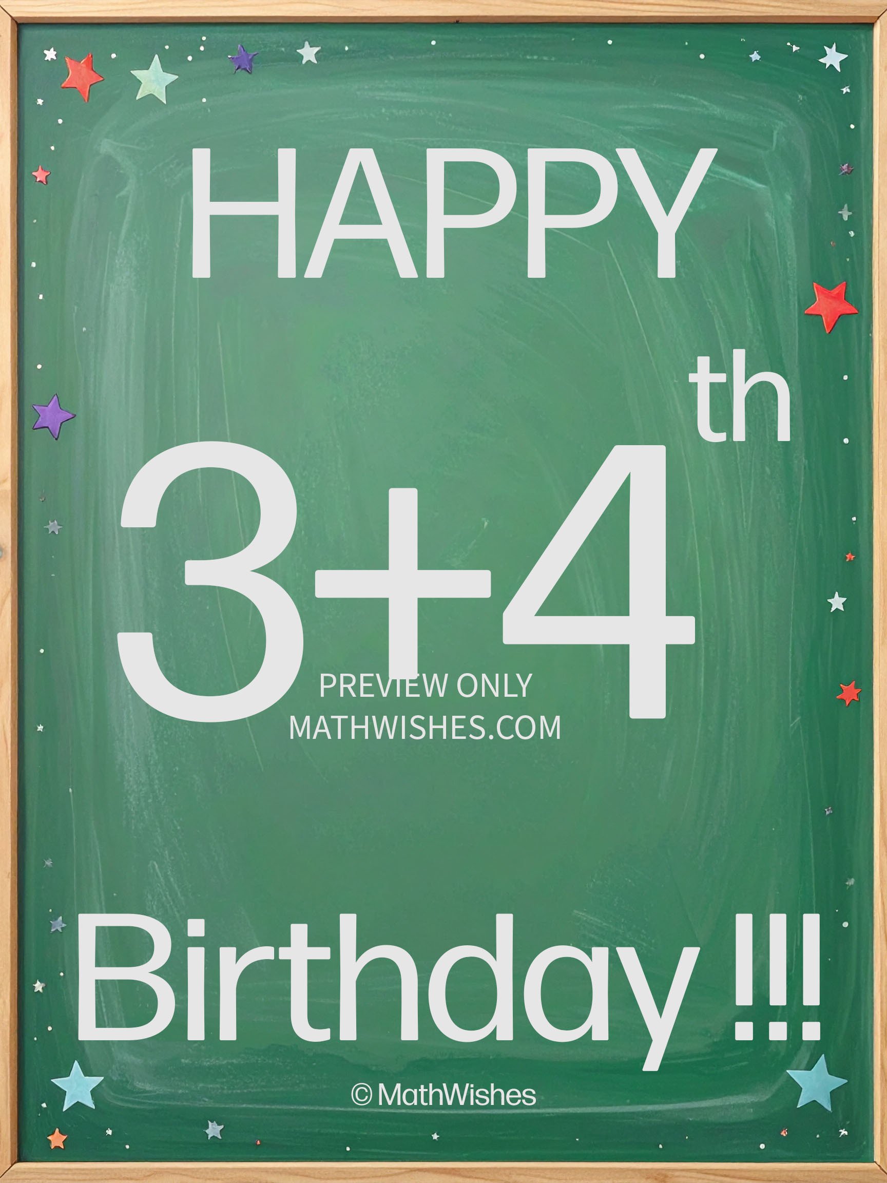 7th Birthday Card - Math product image (1)