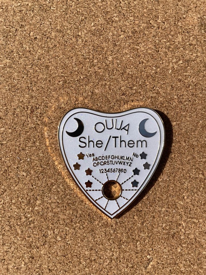 She/Them Ouija Pronoun Pin product image (1)