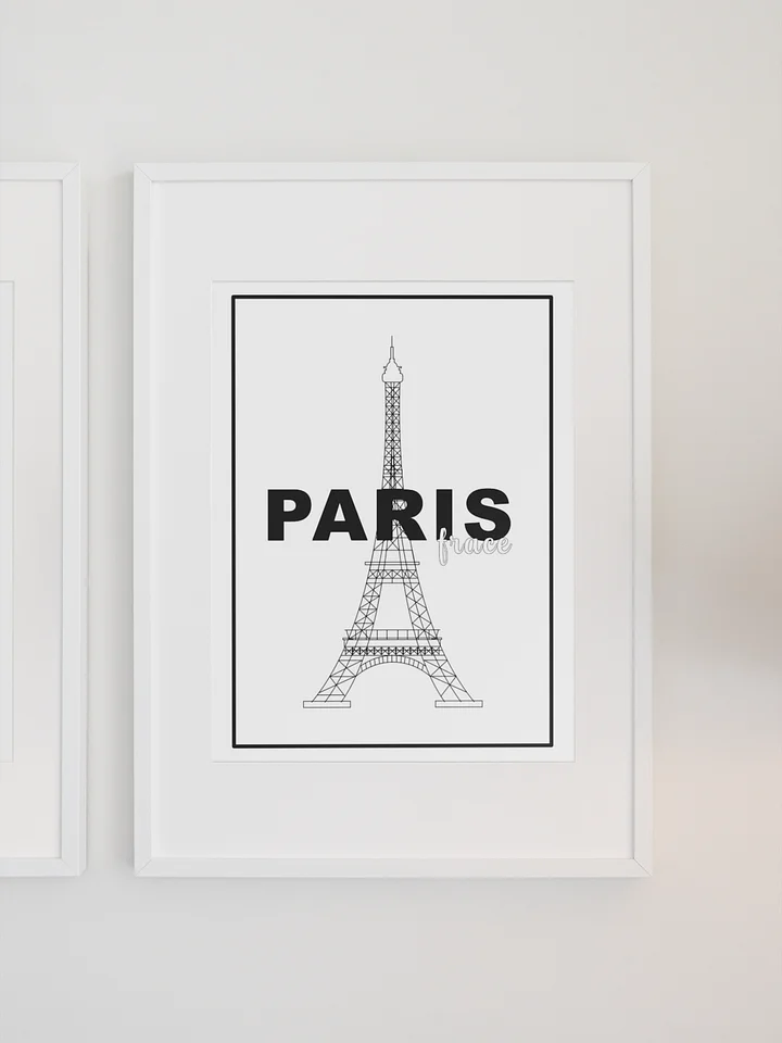Eiffel Tower Line Art Print, Paris France Minimalist Poster, Elegant Black and White Landmark Illustration, Chic Parisian Wall Decor product image (1)