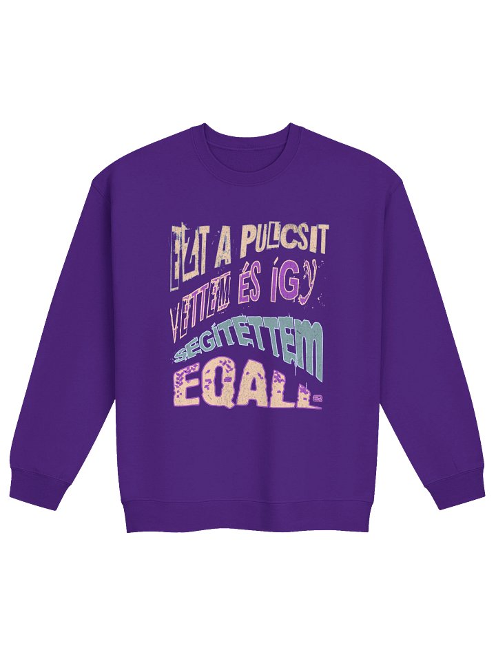 Ez a pulcsit vettem és így segítettem! Unisex Gildan Pulover_EQALL.hu® Essentials_Zöld / Lila / Bézs product image (14)