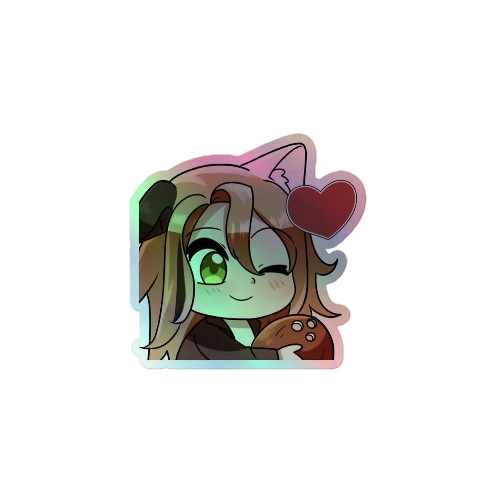 coconut love emote holographic sticker product image (1)