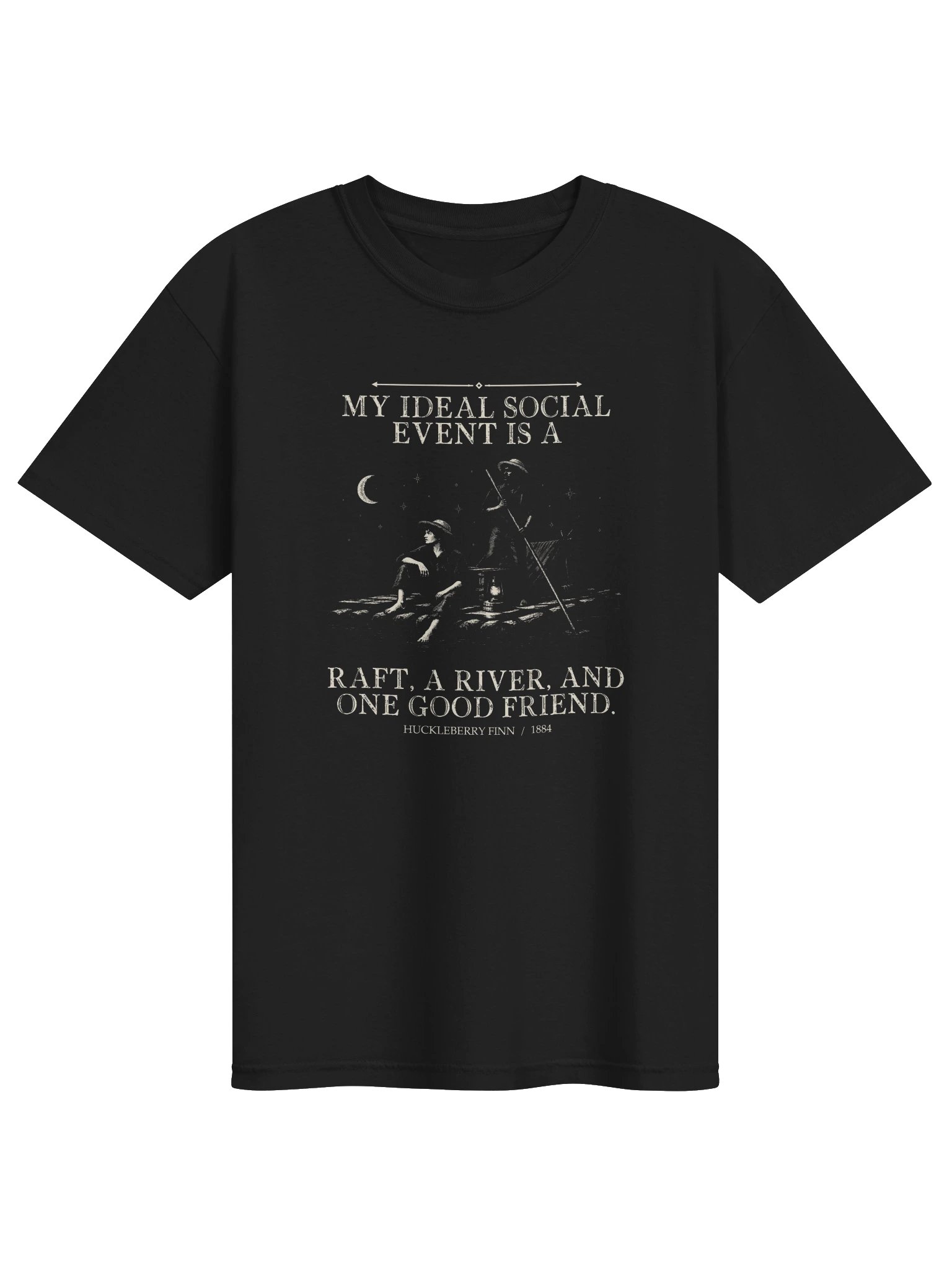 Ideal Social Event Raft River One Good -- Adventures of Huckleberry Finn Tee (Dark) product image (1)